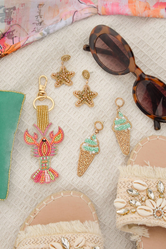 RAINBOW LOBSTER KEYRING/BAG CHARM