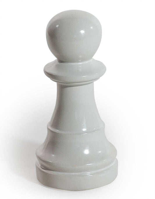 Matt White Large Ceramic Pawn Chess Piece Ornament