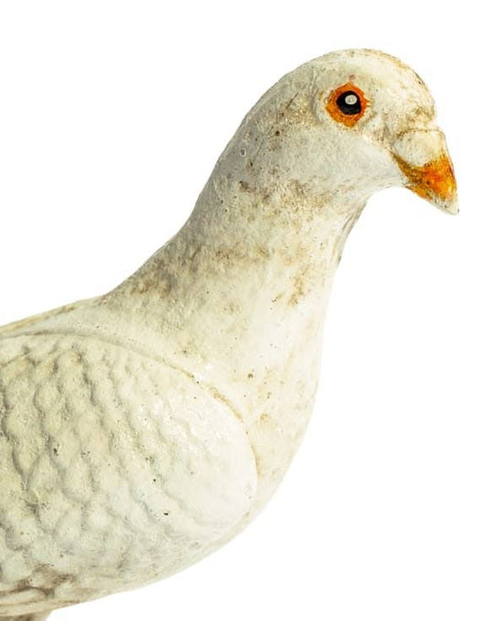 Cast Iron Standing White Dove Figure