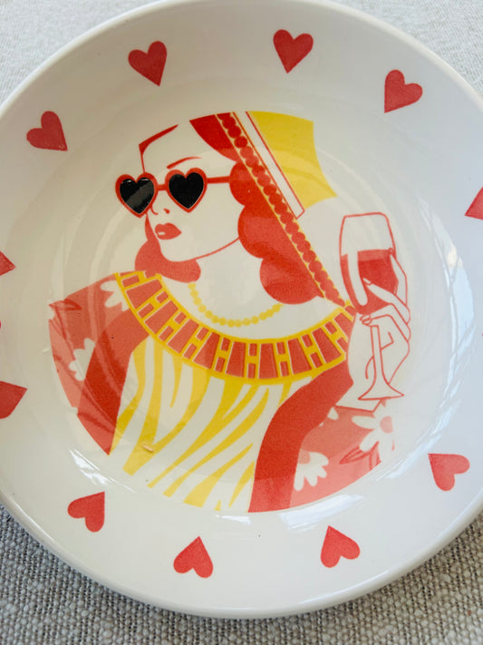 Queen of Hearts (and sass) pasta bowl and plate set