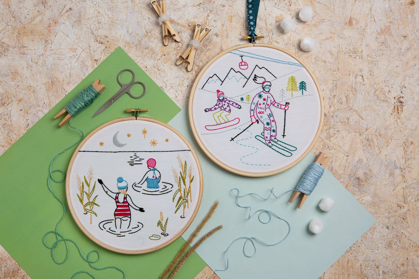 Skiing Embroidery Kit (Off-Piste) | Complete Craft Kit