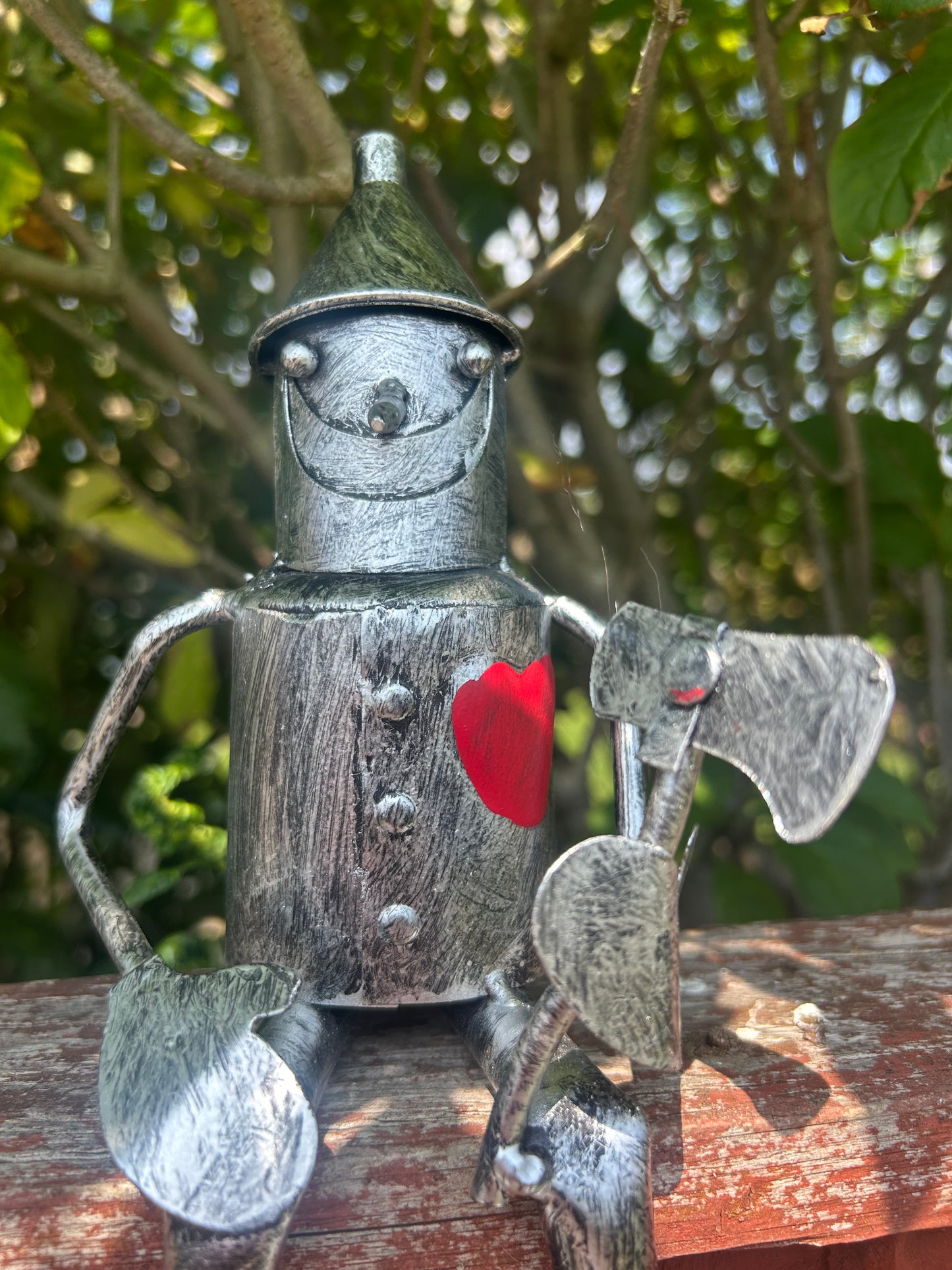 Mini sitting tin man garden ornament