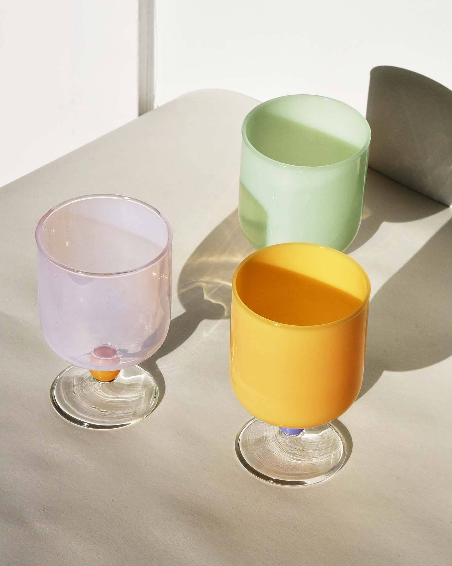 Mujunhyuk Heat Resistant Glass Goblet - Yellow