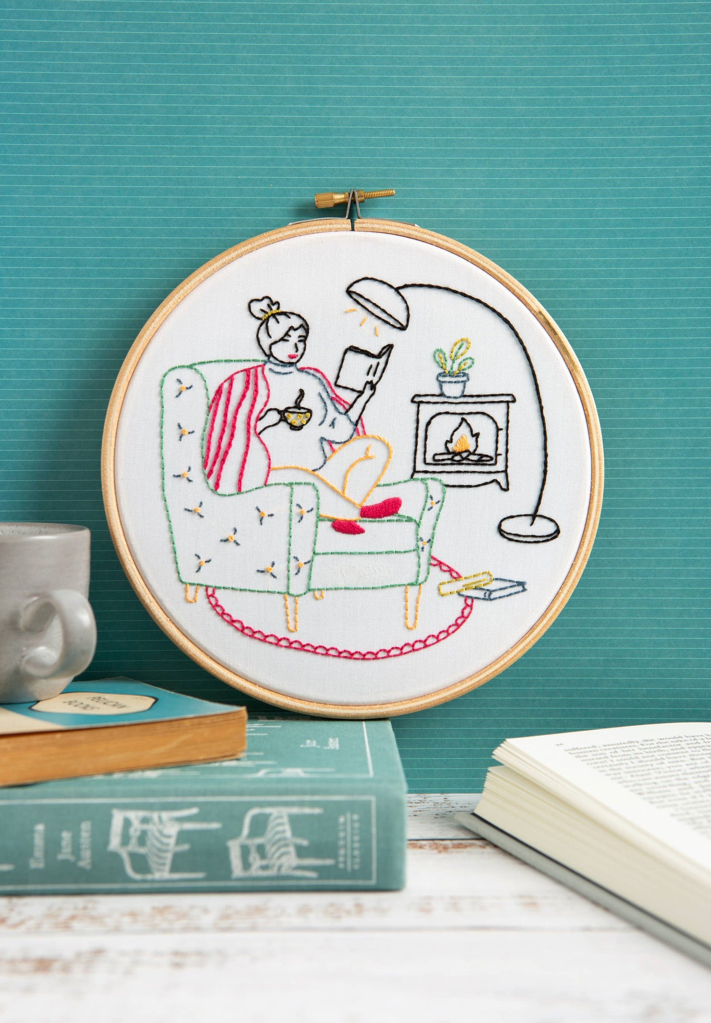 Book Lover Embroidery Kit (Unwind) | Complete Craft Kit