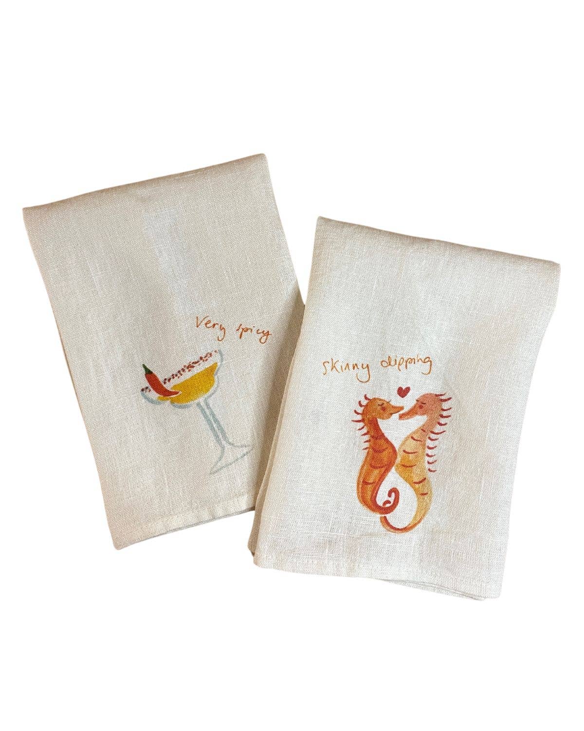 Skinny Dipping & Spicy Margs - Linen Napkin Set