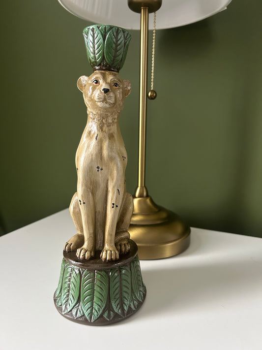 Vintage style leopard candle holder