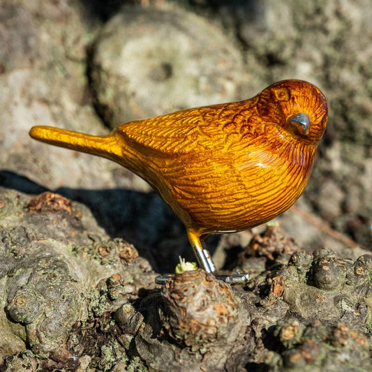 Brushed Gold Bird 12.5 cm