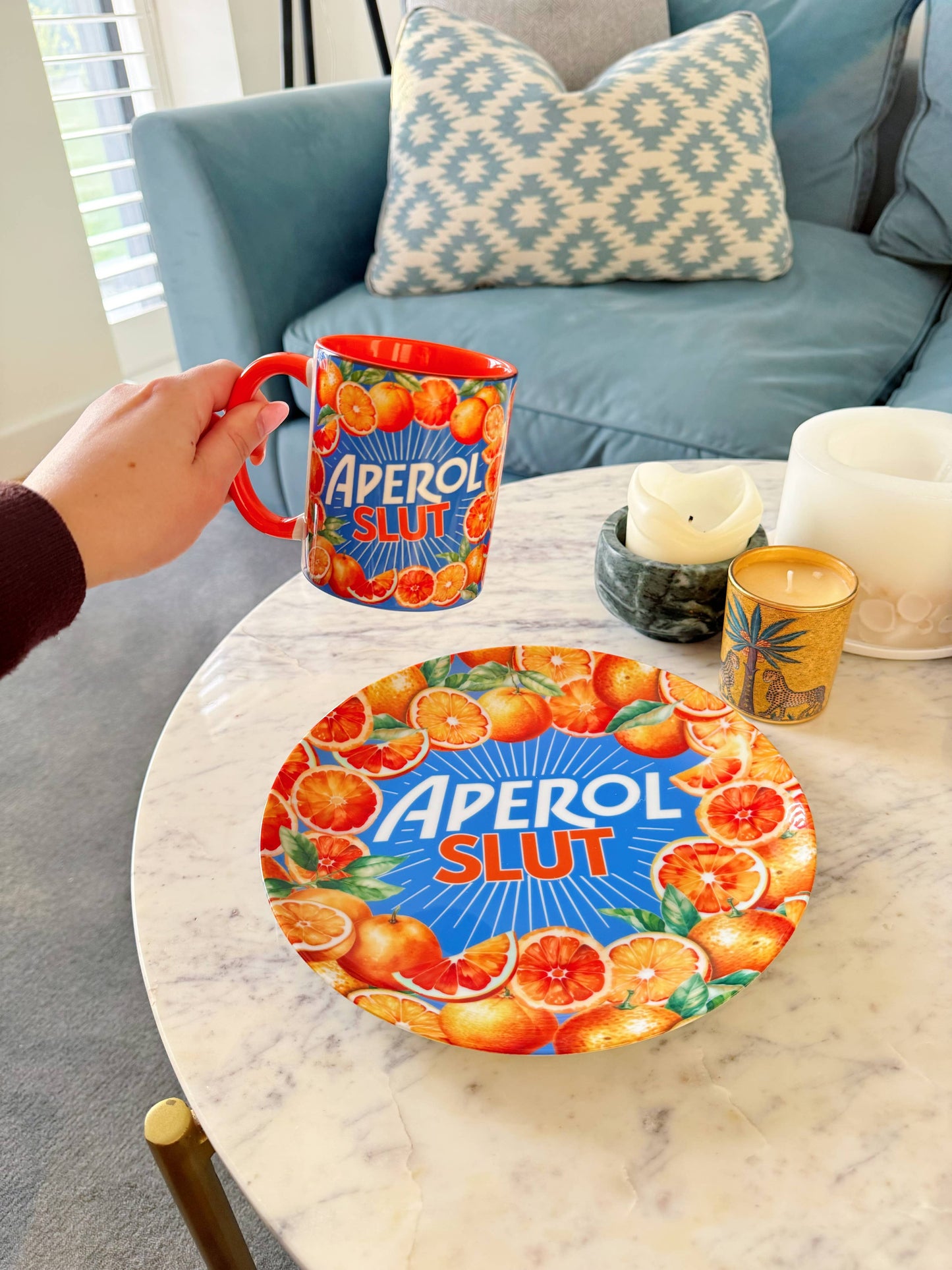 'APEROL SLUT' orange handled mug