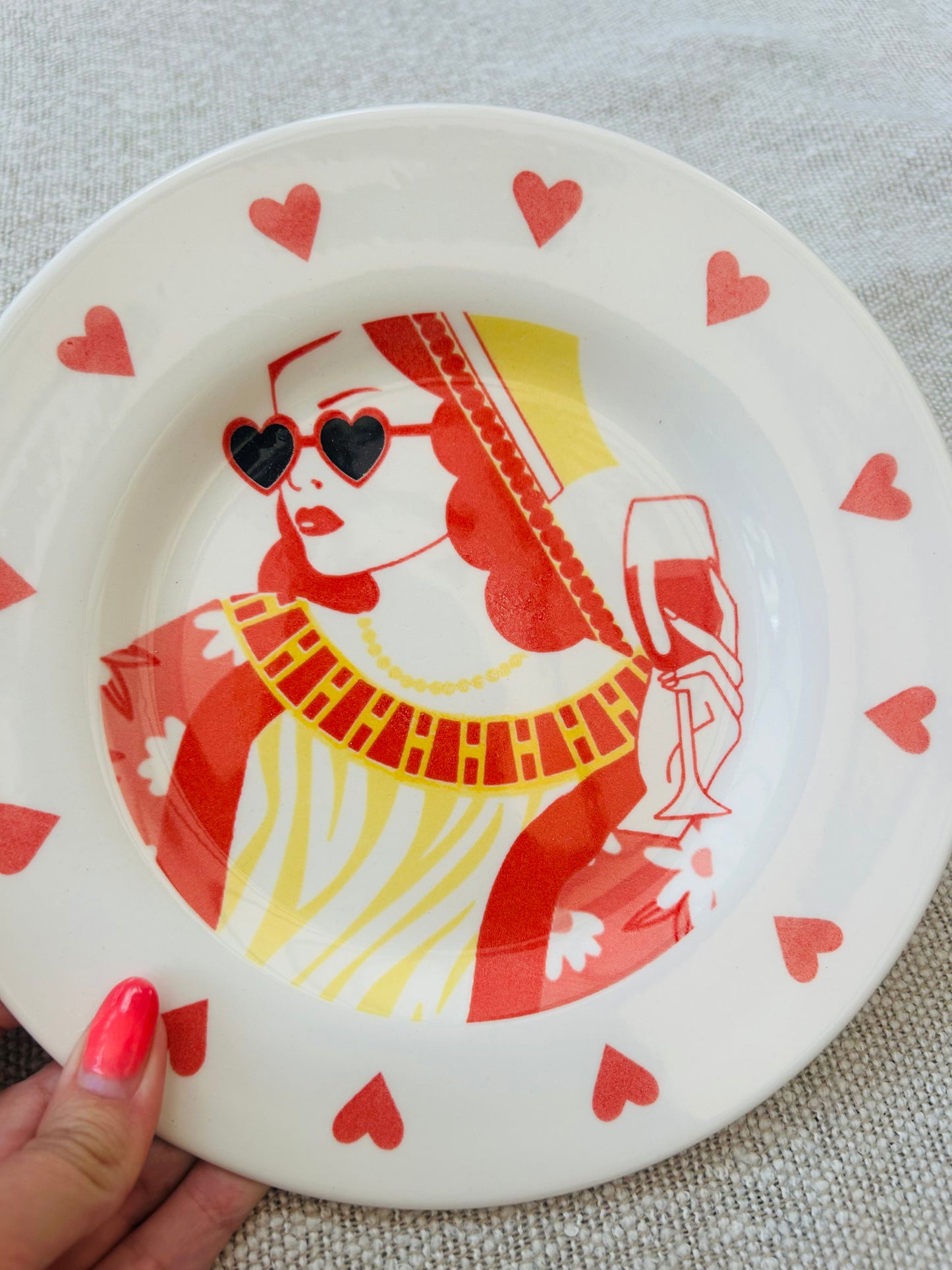 Queen of Hearts (and sass) pasta bowl and plate set