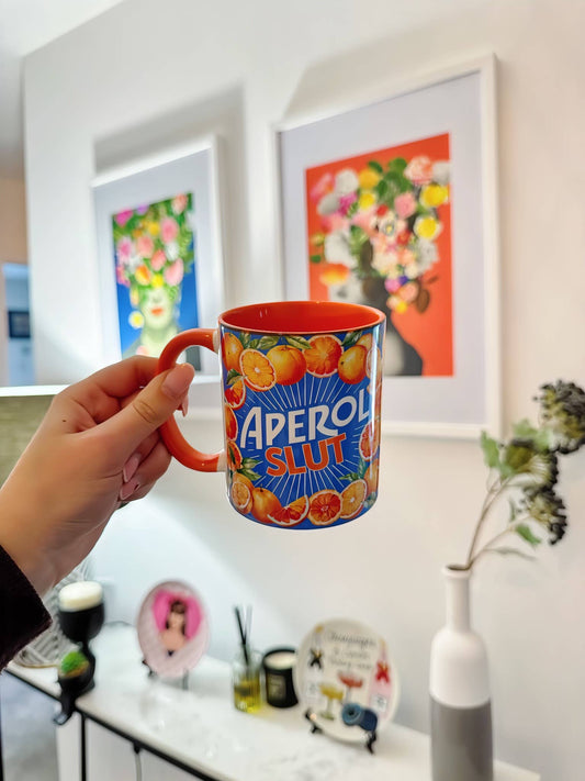 'APEROL SLUT' orange handled mug