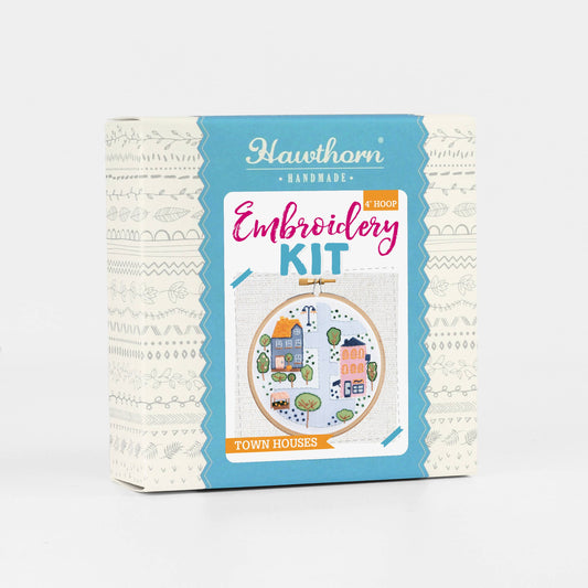 Town Houses Mini Embroidery Kit | Complete Craft Kit for Beginners