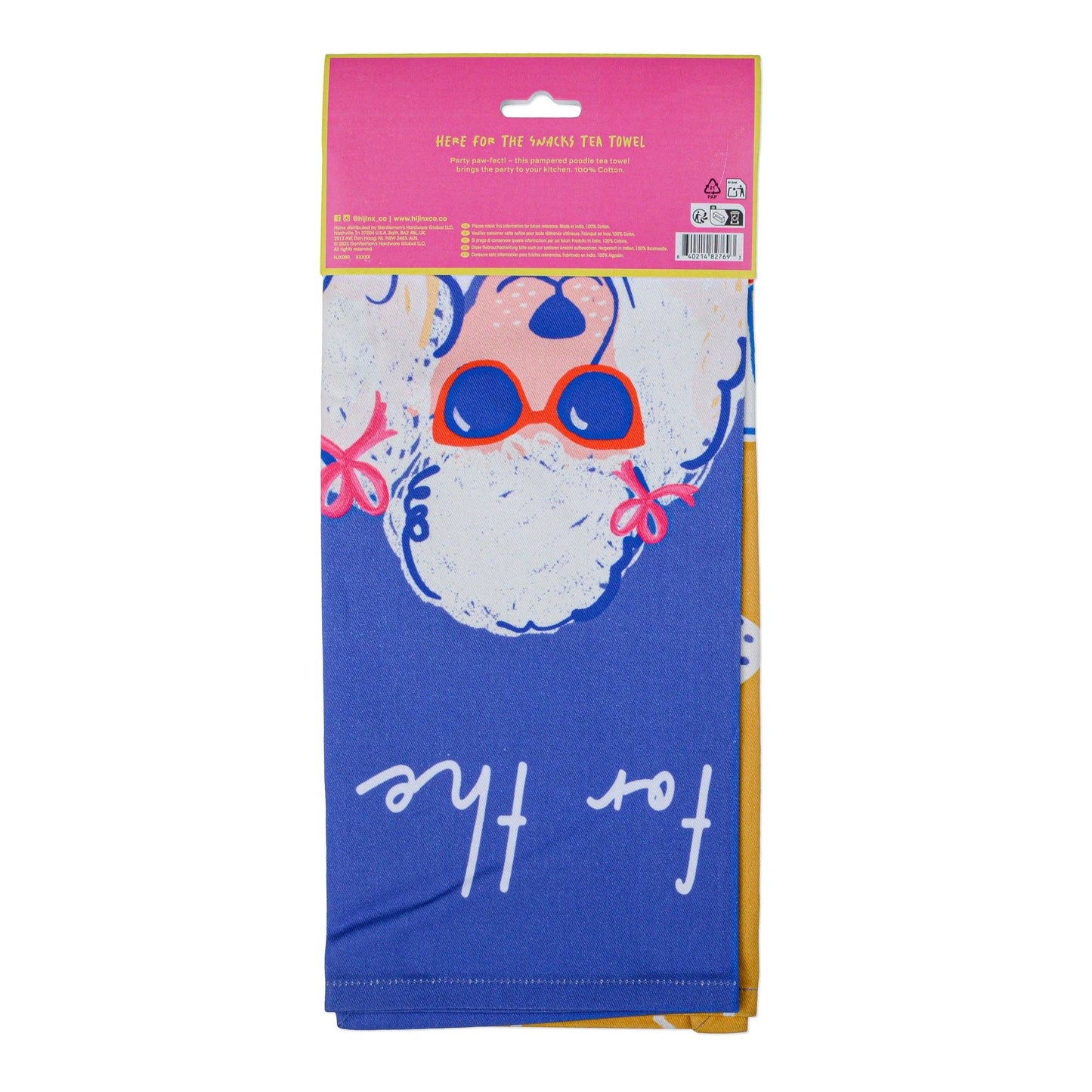 Here For The Snacks Dog Tea Towel