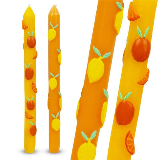 Citrus Fruit Statement Dinner Candles  | 2 Pack| Summer |
