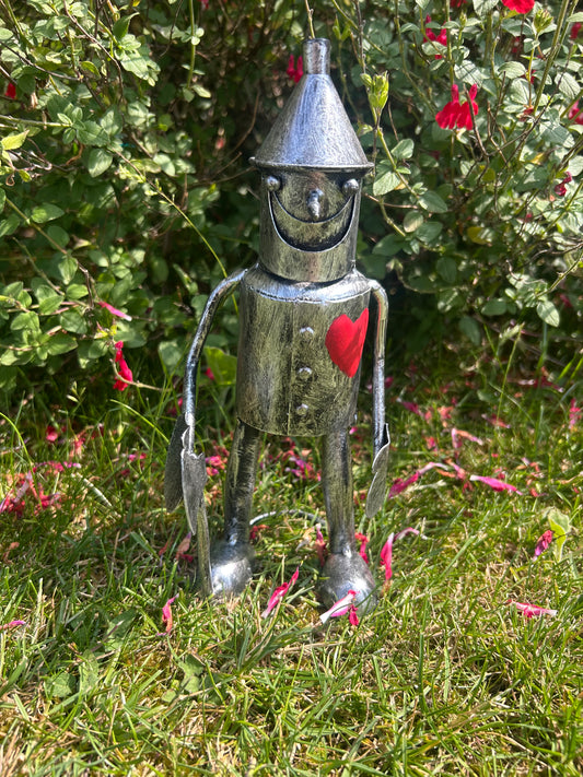Mini standing tin man garden ornament