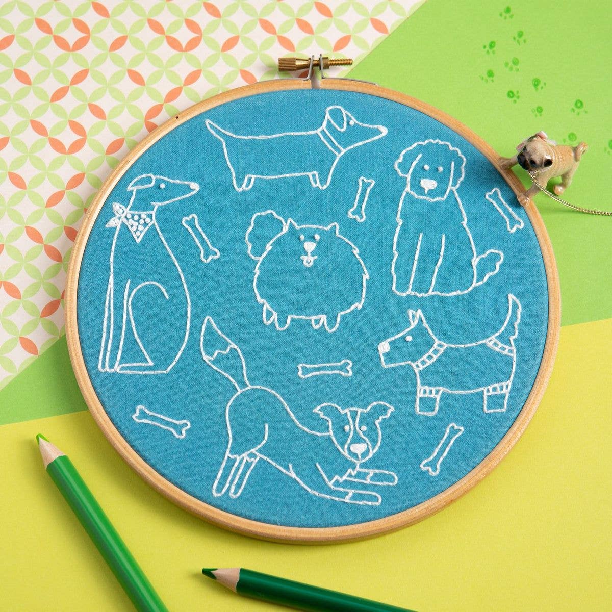 Dandy Dogs Embroidery Kit | Complete Craft Kit for Beginners