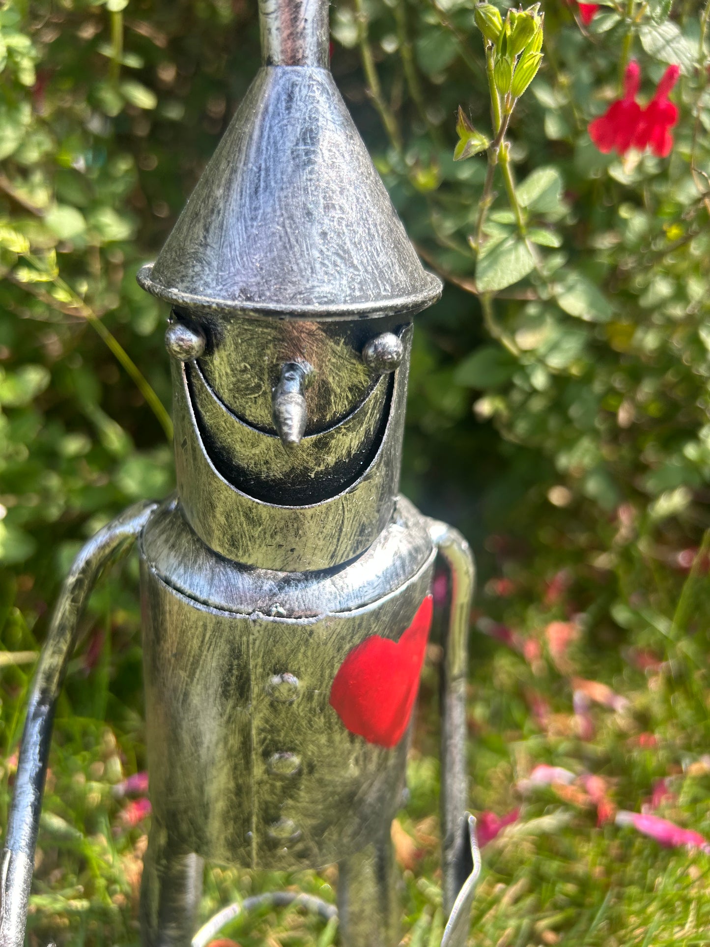 Mini standing tin man garden ornament