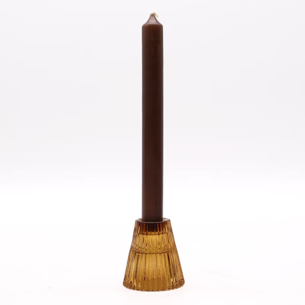 The Mini Château Reversible Glass Candle Holder - Amber