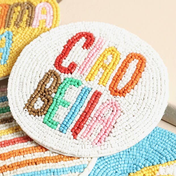Set of 4 Ciao Bella Hand Beaded Coasters