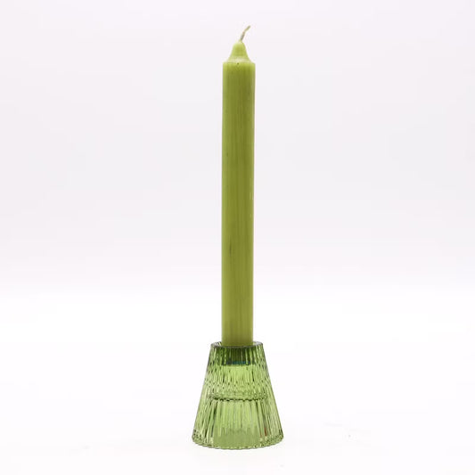 The Mini Château Reversible Glass Candle Holder - Apple Green