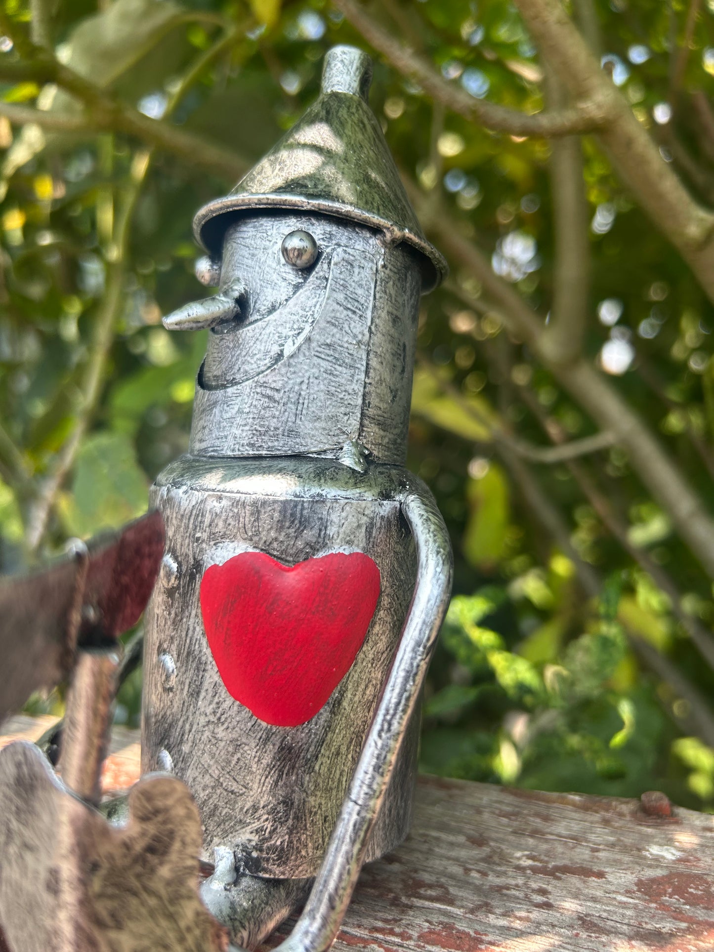 Mini sitting tin man garden ornament