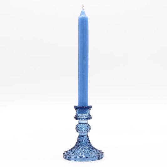 Gatsby Glass Candle Holder - Powder Blue