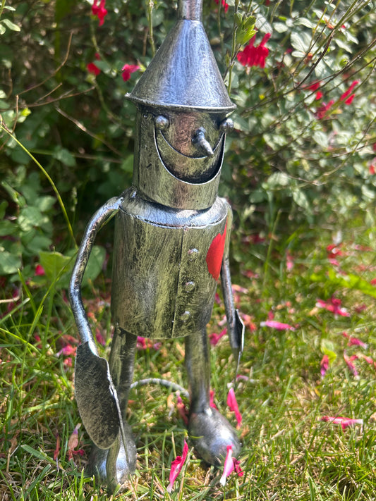 Mini standing tin man garden ornament
