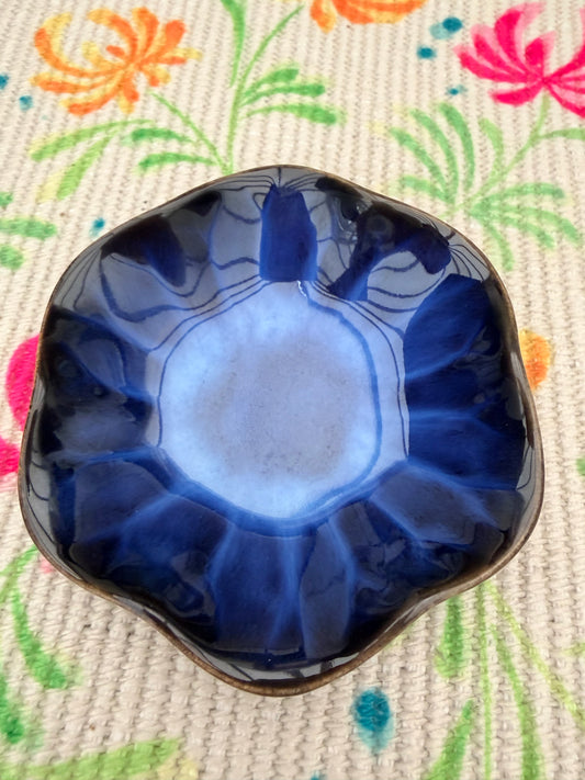 Midnight Bloom Ceramic Ring Dish