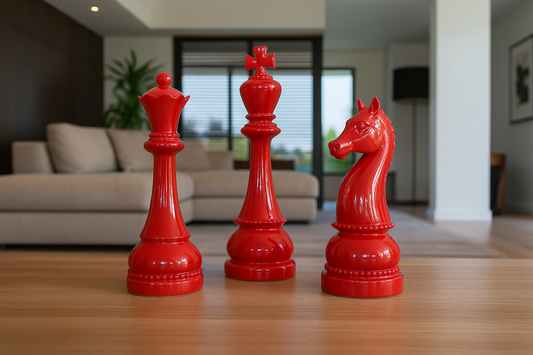 Set of 3 decorative chess pieces