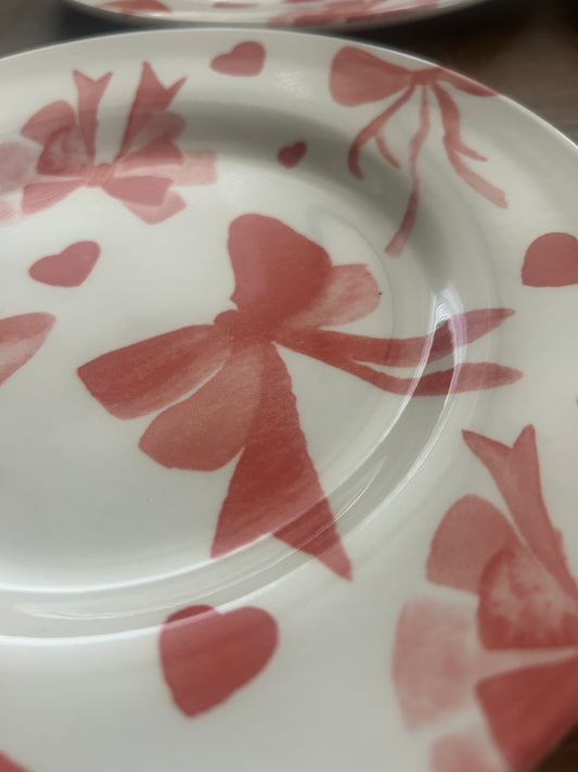 Royal Stafford Set of 4 Side Plates – Pink Bows & Hearts (21.5cm)