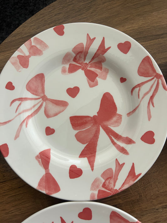 Royal Stafford Set of 4 Side Plates – Pink Bows & Hearts (21.5cm)