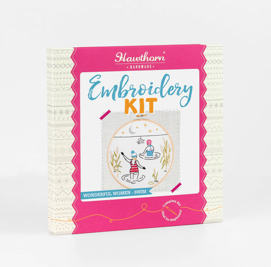 Wild Swimming Embroidery Kit (Swim) | Complete Craft Kit