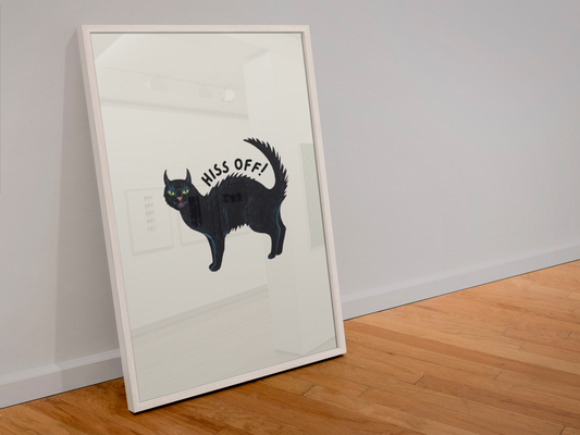 Hiss Off Cat Print