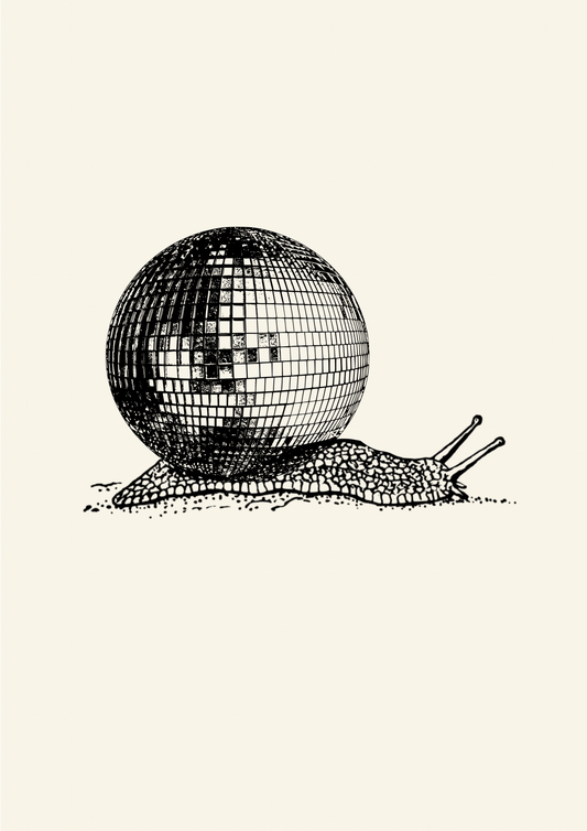 Disco Ball Snail Print