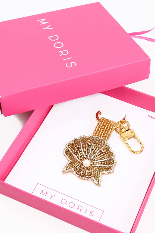 GOLD SHELL KEYRING/BAG CHARM