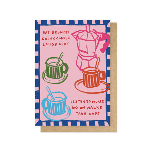 Eat Brunch Greetings Card
