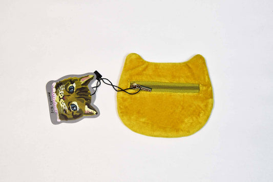 Nathalie Lete Embroidered Cat Face Pouch - Blue Eyes