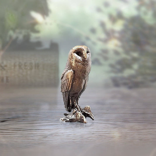 Butler & Peach Miniature Bronze Barn Owl