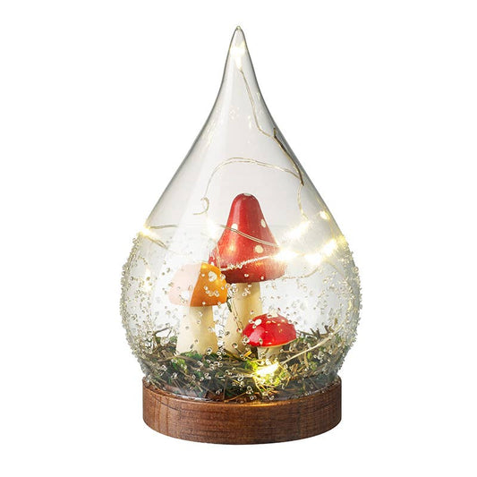 LIGHT UP GLASS MUSHROOM DEC
