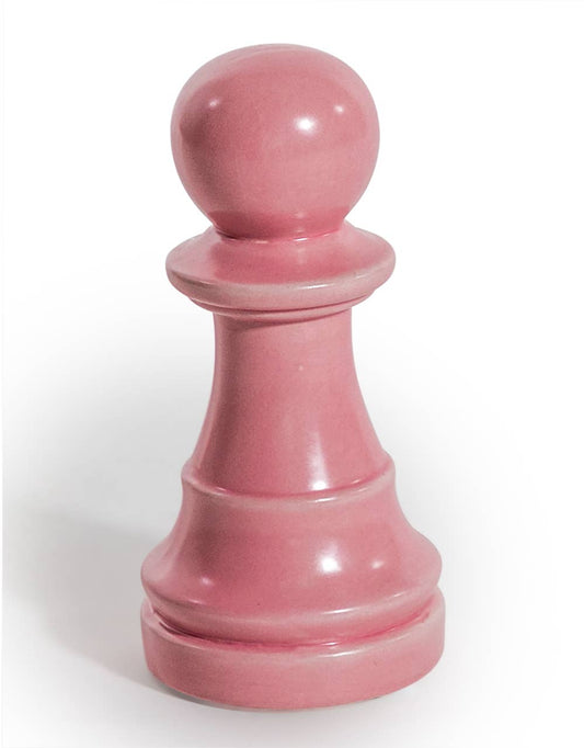 Matt Pink Large Ceramic Pawn Chess Piece Ornament