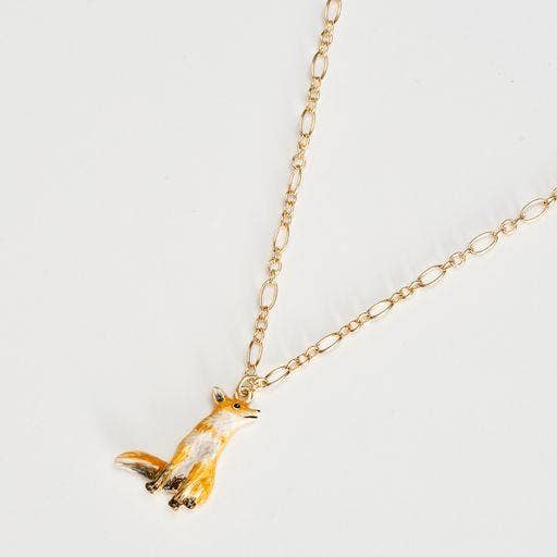 FABLE Enamel Fox Short Necklace