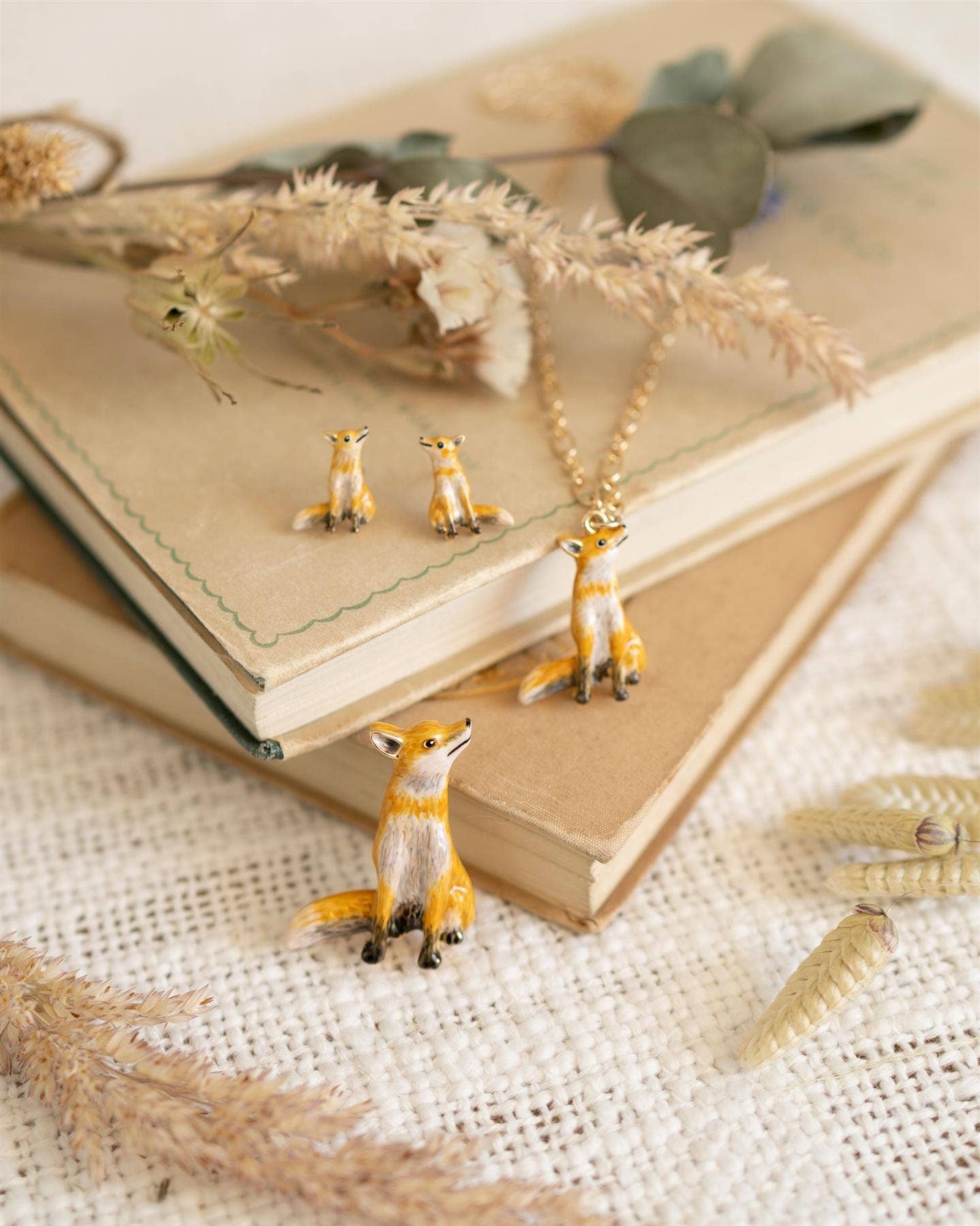 FABLE Enamel Fox Short Necklace