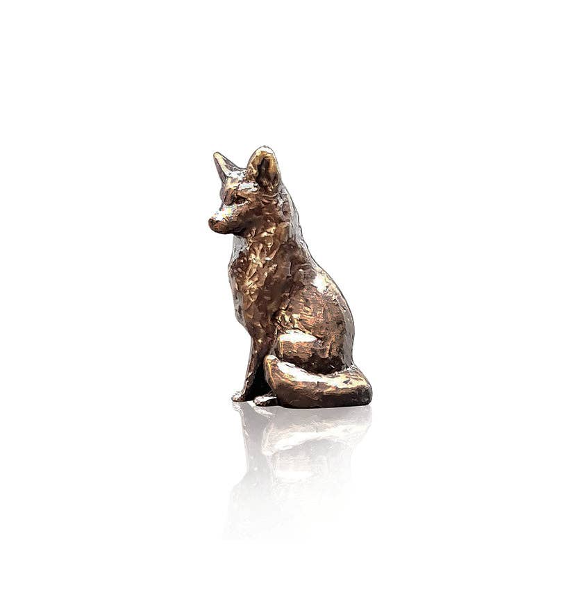 Butler & Peach Miniature Bronze Fox Sitting