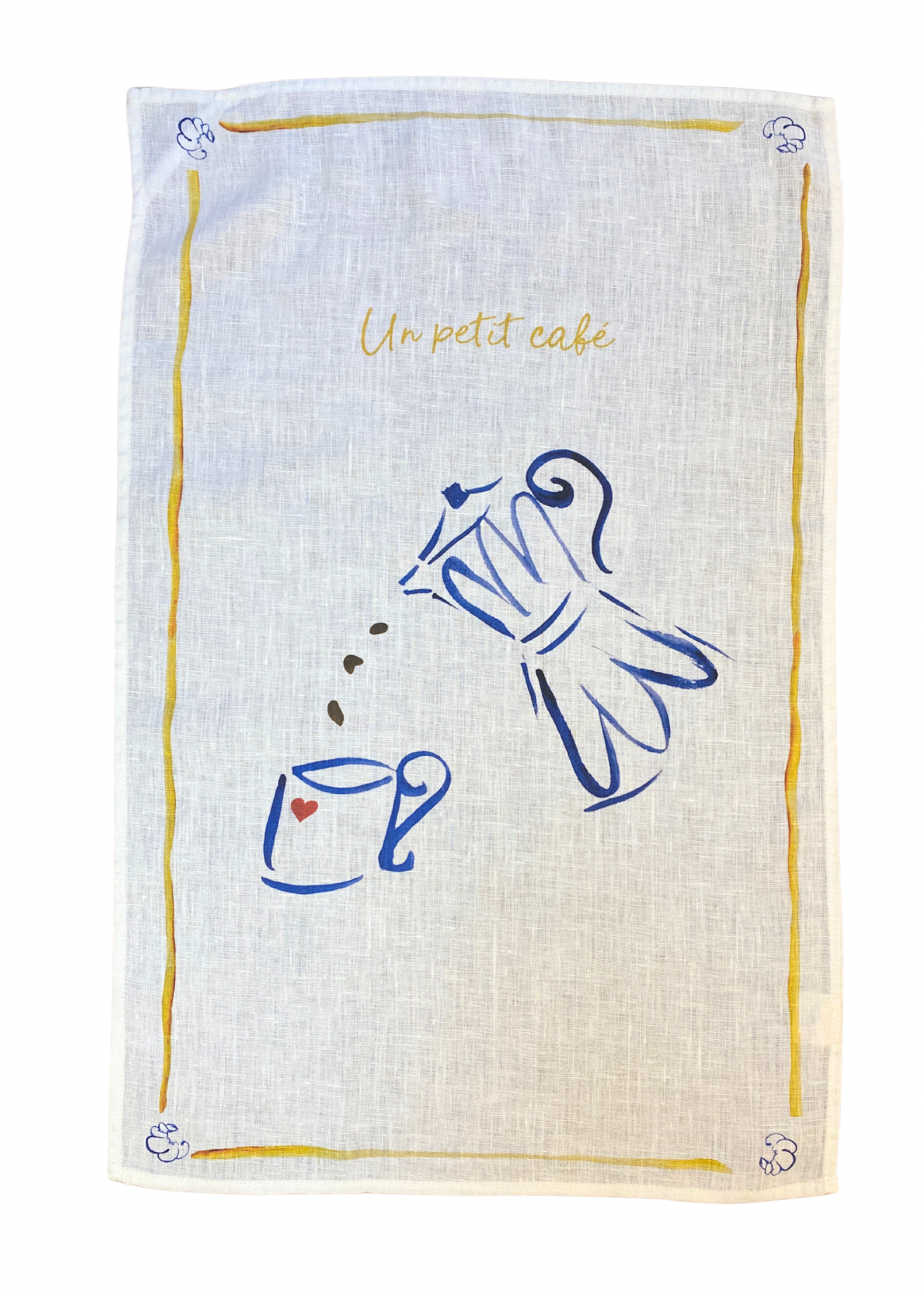 Un Petit Café - Printed Linen Teatowel