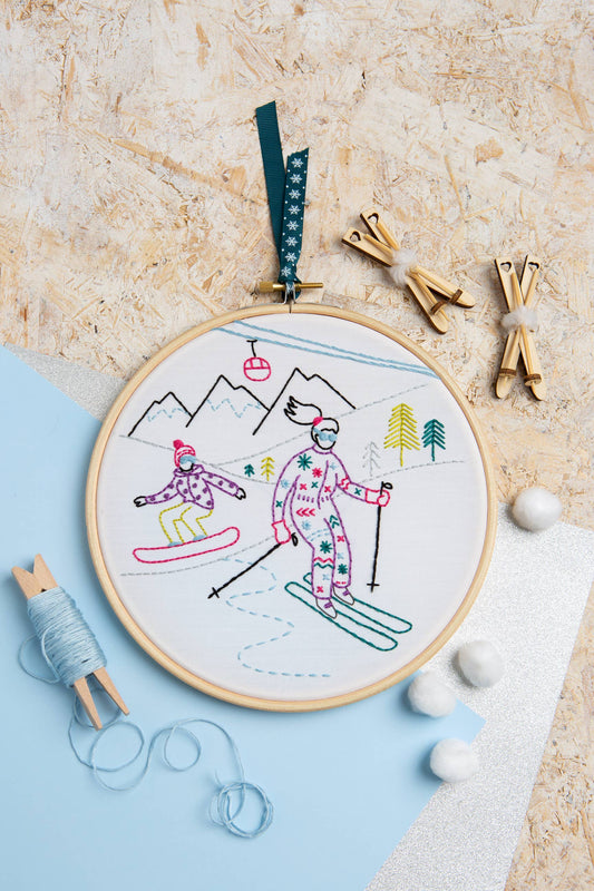Skiing Embroidery Kit (Off-Piste) | Complete Craft Kit