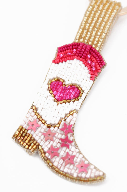 COWGIRL BOOT KEYRING/BAG CHARM