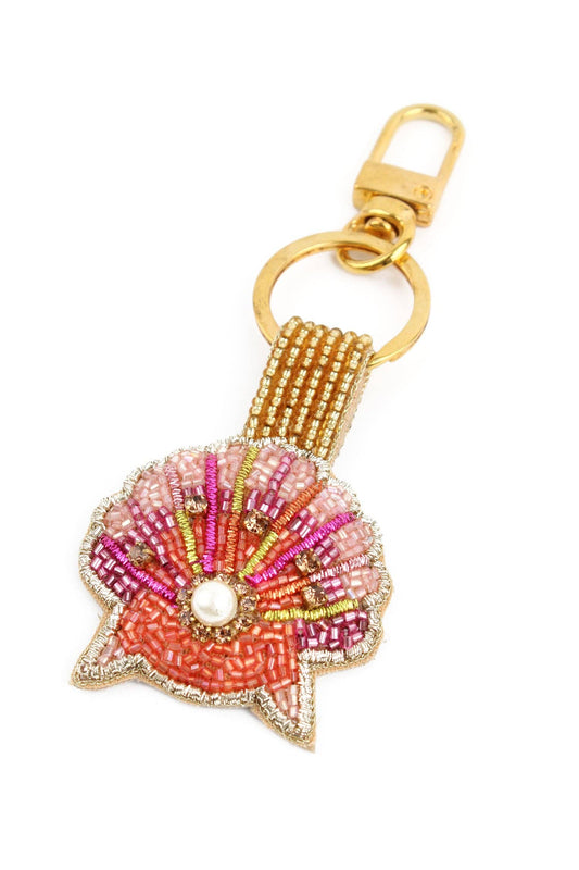 PINK SHELL KEYRING/BAG CHARM
