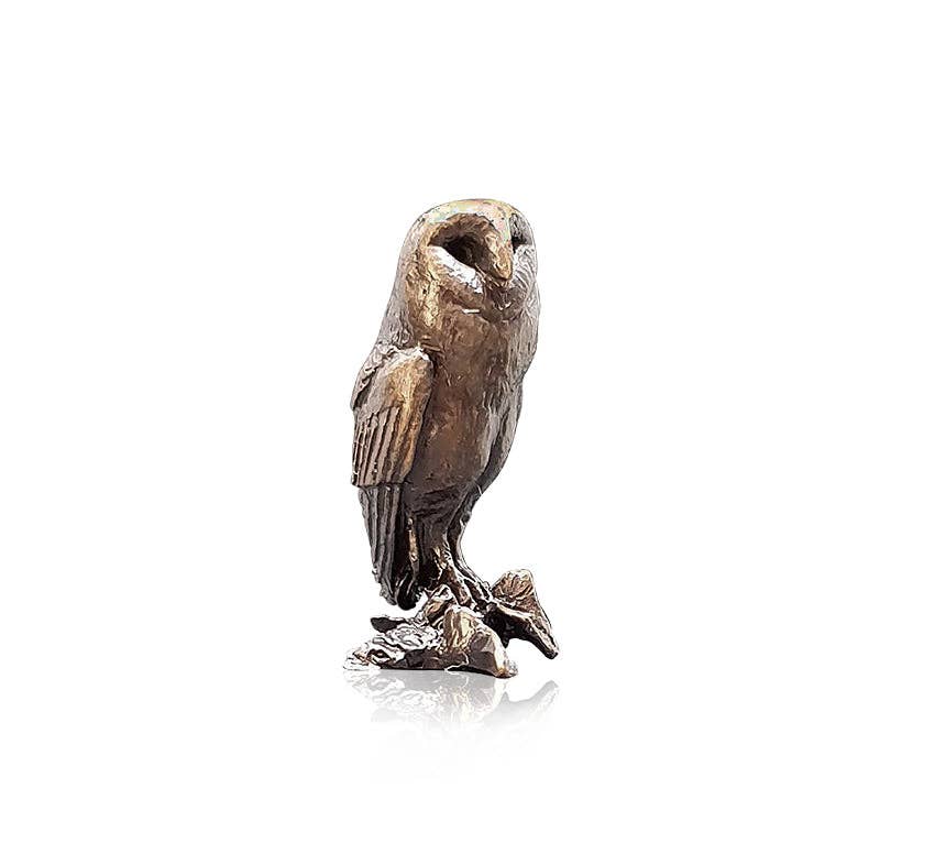 Butler & Peach Miniature Bronze Barn Owl