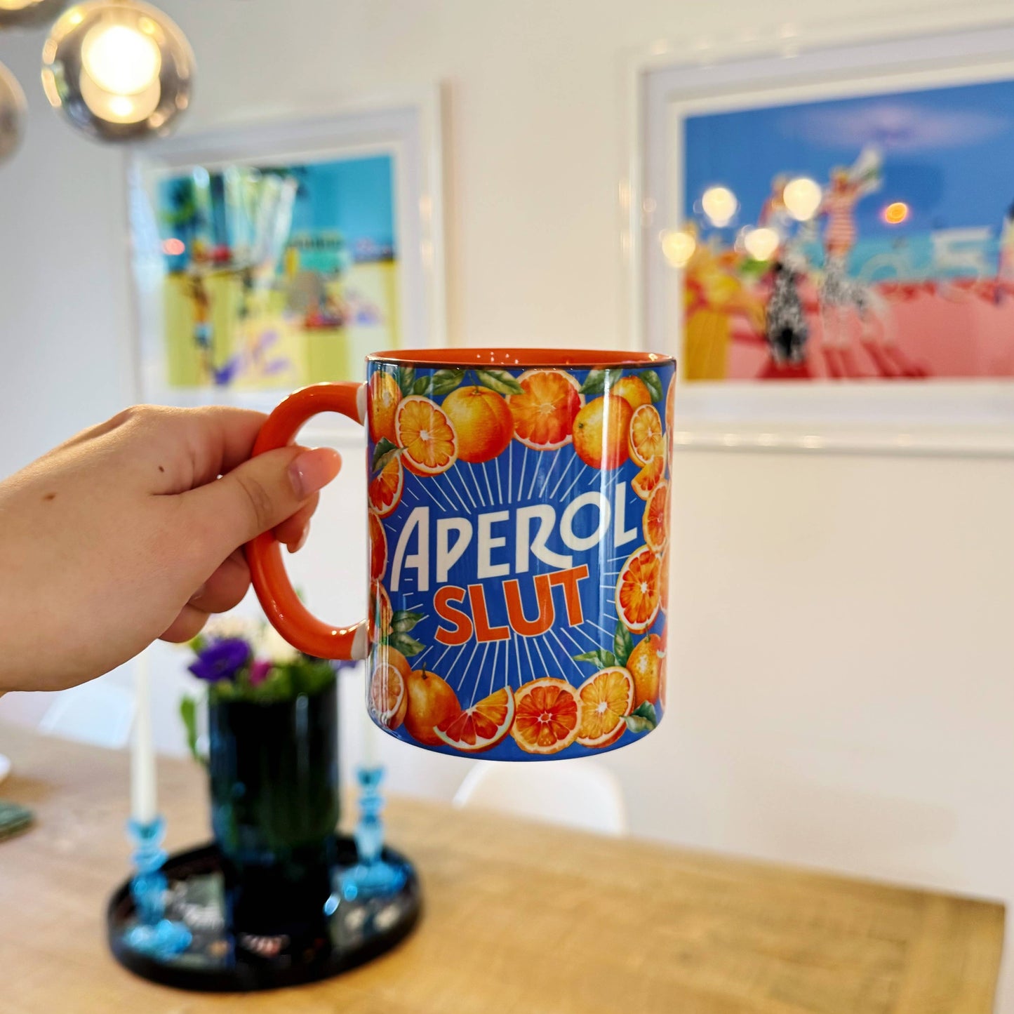 'APEROL SLUT' orange handled mug