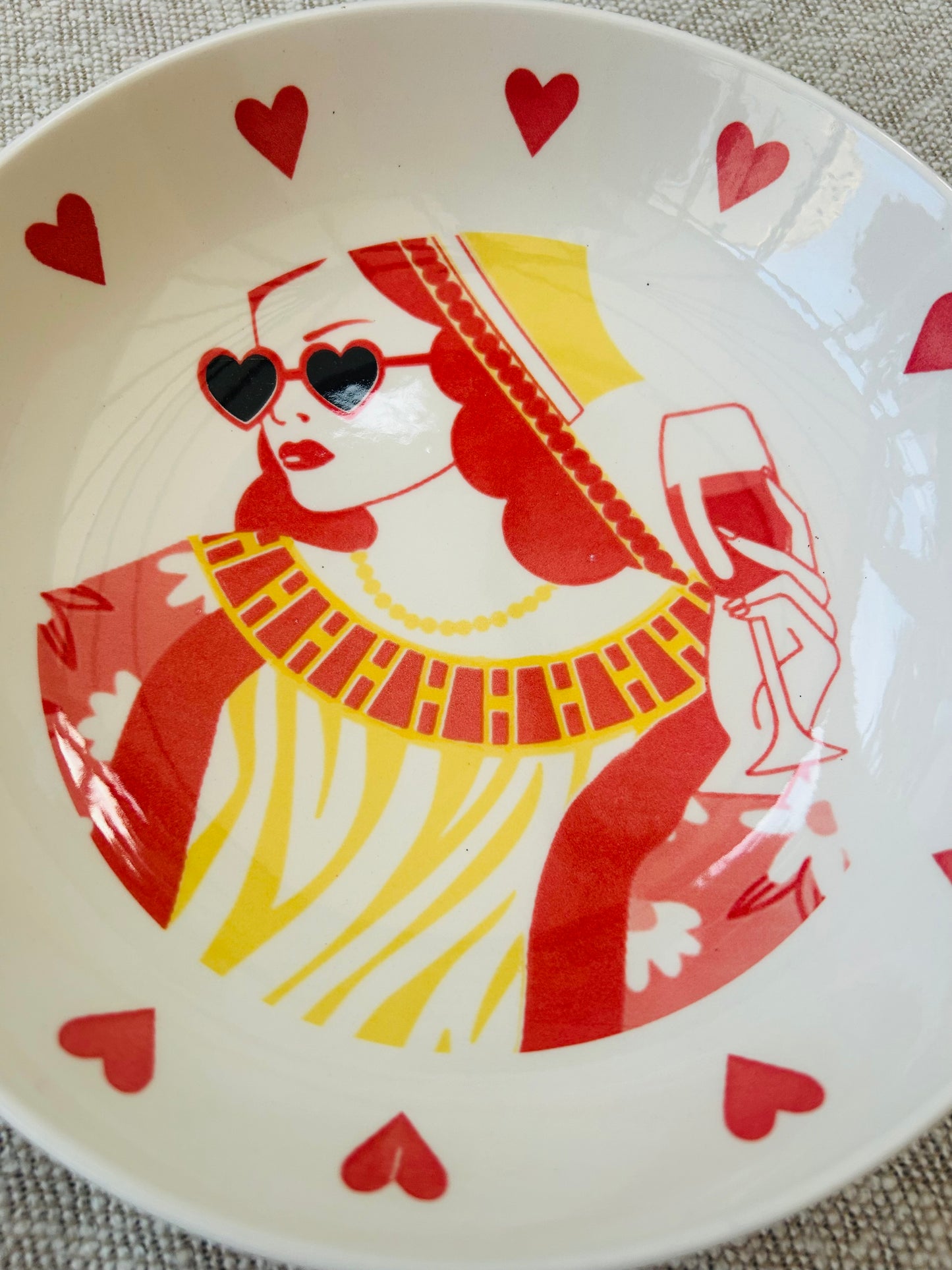 Queen of Hearts (and sass) pasta bowl and plate set