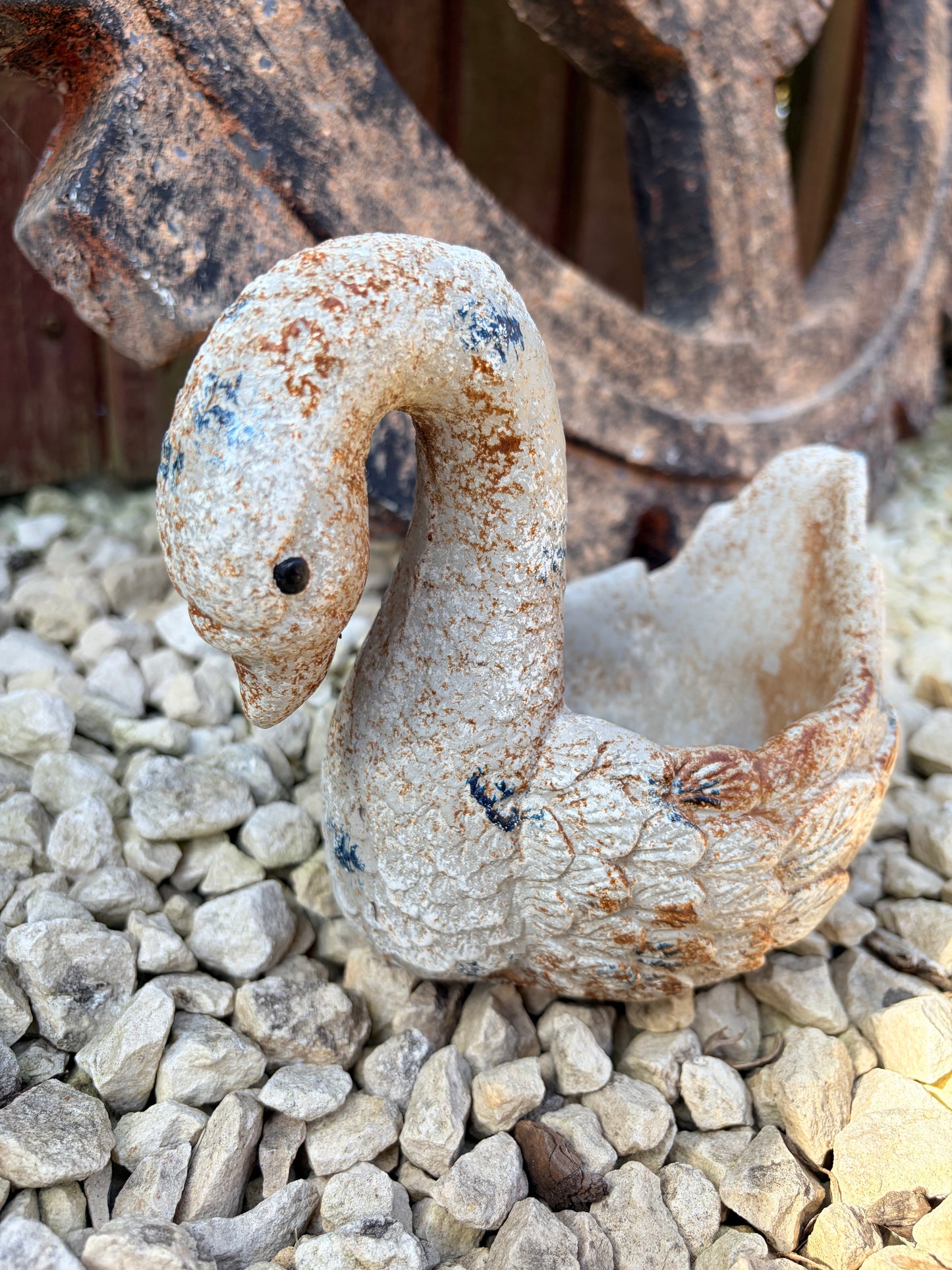 Rustic Swan Planter